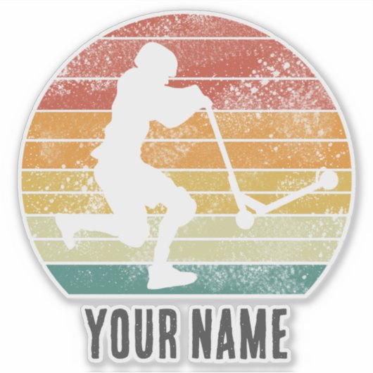 スクーターヴィンテージサンセットレトロEスクーターデザイン シール (正面)