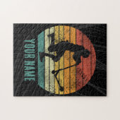 スクーターヴィンテージサンセットレトロEスクーターデザイン ジグソーパズル (横)