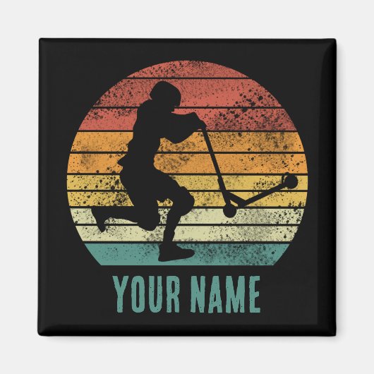 スクーターヴィンテージサンセットレトロEスクーターデザイン マグネット (正面)