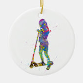 スクーター付小さな女の子 セラミックオーナメント (正面)