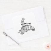 スクーター単語のコラージュのシール スクエアシール (封筒)