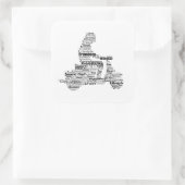 スクーター単語のコラージュのシール スクエアシール (バッグ)