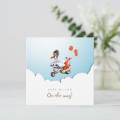 スクーター妊娠におもしろい男女兼用コウノトリ 案内状 (スタンド正面)