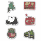 スクーター感じパンダの良いスーツケースドルピース シール (正面)