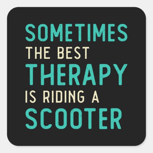 スクーター最高のドライバセラピースタントレトロヴィンテージ スクエアシール (正面)