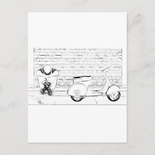 スクーター皮膚 ポストカード (正面)