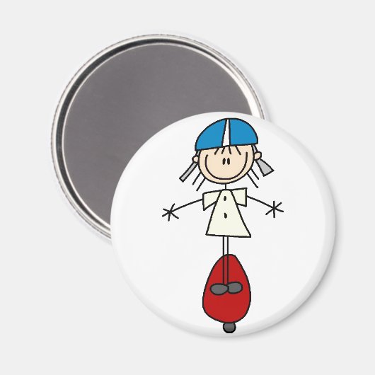 スクーター磁石のスティックスフィギュア マグネット (正面/裏面)