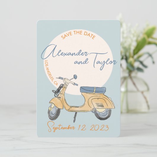 スクーター結婚ズイタリア招待状 招待状 (スタンド正面)