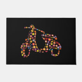 スクーター花の模様 ドアマット (正面)