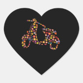 スクーター花の模様 ハートシール (正面)