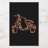 スクーター花の模様 フードラベル (シングルラベル)