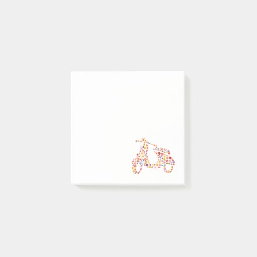 スクーター花の模様 ポストイット (正面)