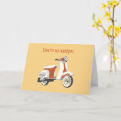 スクーター誕生日カード カード (黄色い花)
