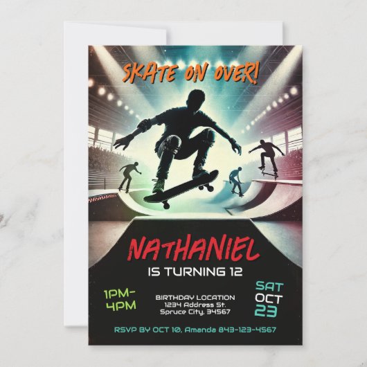 スクーター誕生日招待状for boys 招待状 (正面)