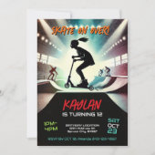 スクーター誕生日招待状for girls 招待状 (正面)