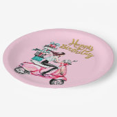 スクーター運のプレゼント ペーパープレート (アングル)