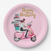 スクーター運のプレゼント ペーパープレート (正面)
