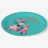 スクーター運のプレゼント ペーパープレート (アングル)