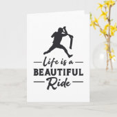 スクーター運転手の生活は美しい乗り物レトロ カード (黄色い花)