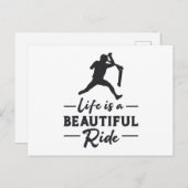 スクーター運転手の生活は美しい乗り物レトロ ポストカード (正面/裏面)