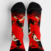 スクーター飛んでいるマニア – スタントスクーターのトリック靴下 ソックス (上部)