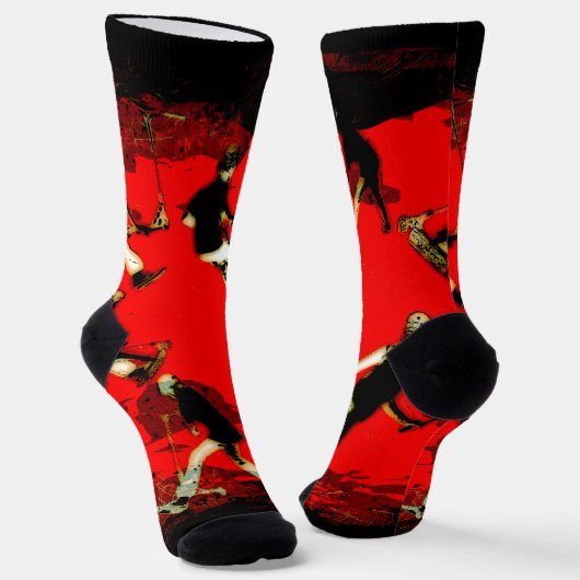 スクーター飛んでいるマニア – スタントスクーターのトリック靴下 ソックス (傾斜あり)