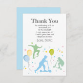 スクーター、バイク、スケートボード、ライドサンキューカード 招待状 (正面/裏面)