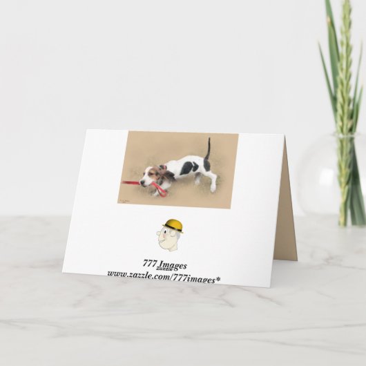 スクーター…バセット犬の子犬…ありがとう!...カード。 サンキューカード (裏面)