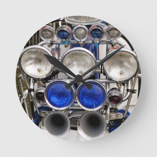 スクーター ラウンド壁時計 (正面)