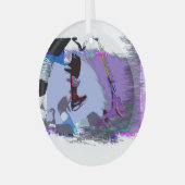 スクートにレーシング – スタントスクーターセラミックオーナメント ガラスオーナメント (正面左)