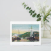 スクーナーズシーンに木材をロードする ポストカード (スタンド正面)