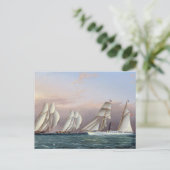 スクーナーズドレッドノーブルとコロンビア1870 ポストカード (スタンド正面)