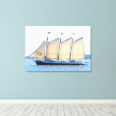 スクーナー船で包まれた3本のキャンバス キャンバスプリント (インサイチュ (ウッドフロア))