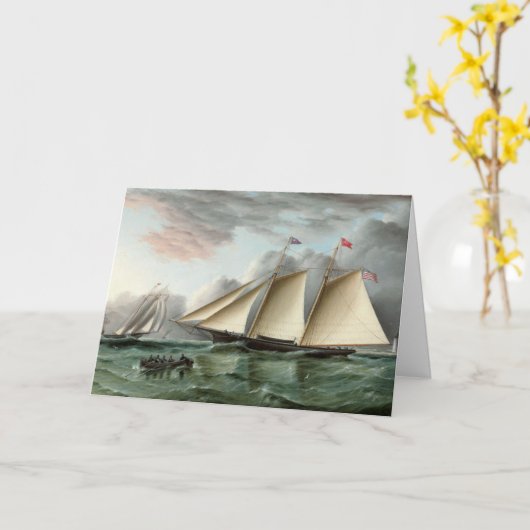 スクーナー船の父の日用カード カード (黄色い花)