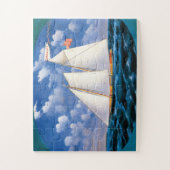 スクーナー船ヨット「アメリカ」by James Bard ジグソーパズル (縦)