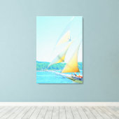 スクーナー飛んでいるジブ巻きキャンバス キャンバスプリント (インサイチュ (ウッドフロア))