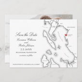 スクーナー〔占星術の〕十二宮図ベリンガムベイWAマップ結婚ズ セーブザデート (正面/裏面)