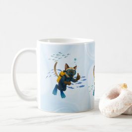スクーバキャットがダイビング 水中 コーヒーマグカップ