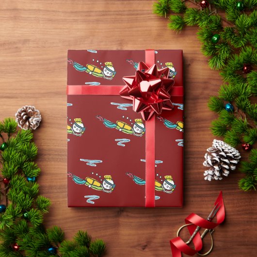 スクーバダイビングの棒人間 ラッピングペーパー (クリスマスギフト)