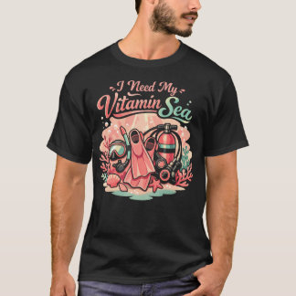 スクーバダイビングダイバーガールビタミンが必要 Tシャツ