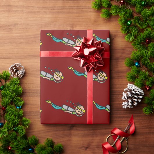 スクーバダイビング ラッピングペーパー (クリスマスギフト)