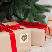 スクービーインクリスマスリースパーソナライズされた-  スクエアシール