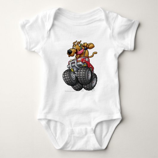 スクービードゥモンスタートラック ベビーボディスーツ (正面)