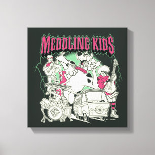 スクービードゥーと集団メドリングキッズパンクバンド キャンバスプリント