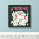 スクービードゥーと集団メドリングキッズパンクバンド キャンバスプリント (インサイチュ (ウッドフロア))