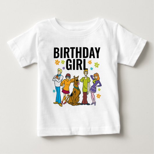 スクービードゥーと集団誕生日ガール ベビーTシャツ (正面)