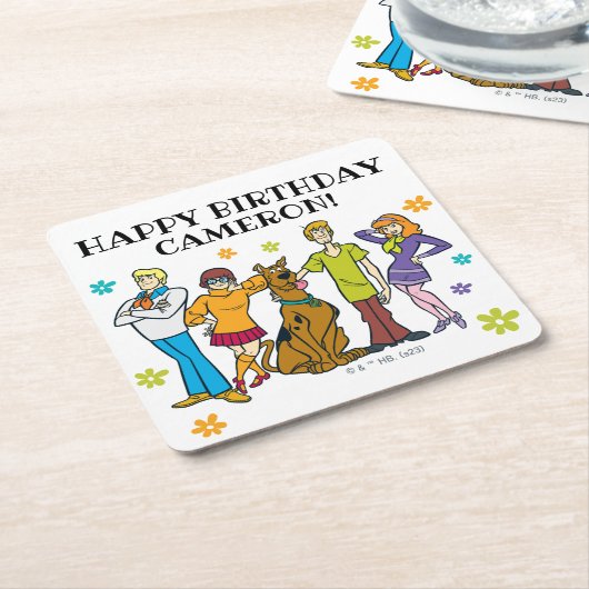 スクービードゥーと集団誕生日 スクエアペーパーコースター (アングル)