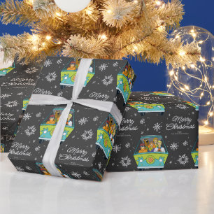 スクービードゥーカスタムクリスマススノーフレークグラフィック ラッピングペーパー