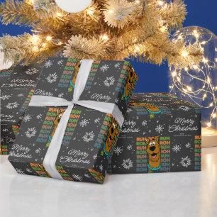 スクービードゥーカスタムルロクリスマススノーフレーク ラッピングペーパー