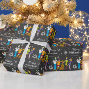 スクービードゥーカスタム集団クリスマススノーフレーク ラッピングペーパー